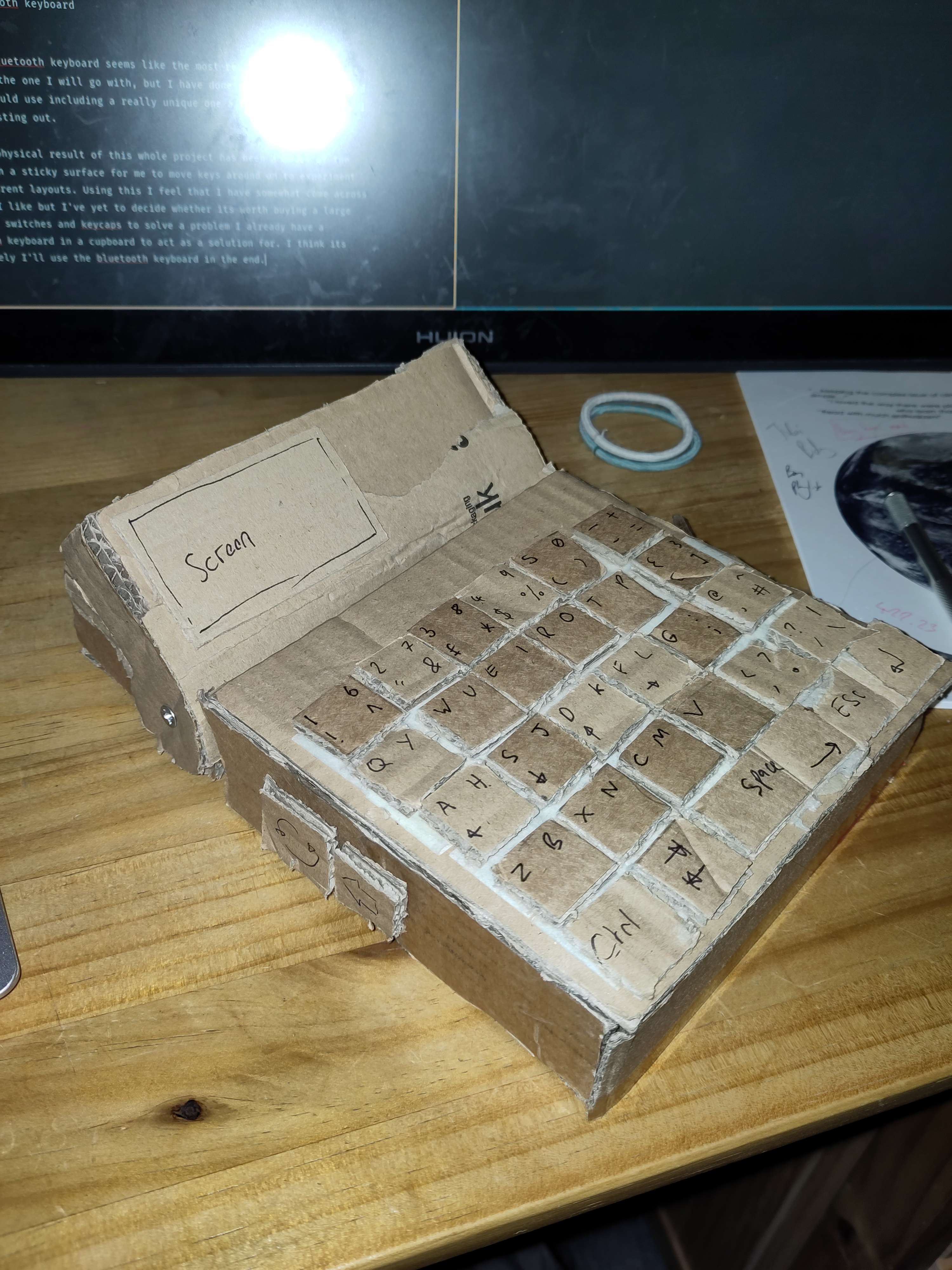 cardboard keyboard prototype