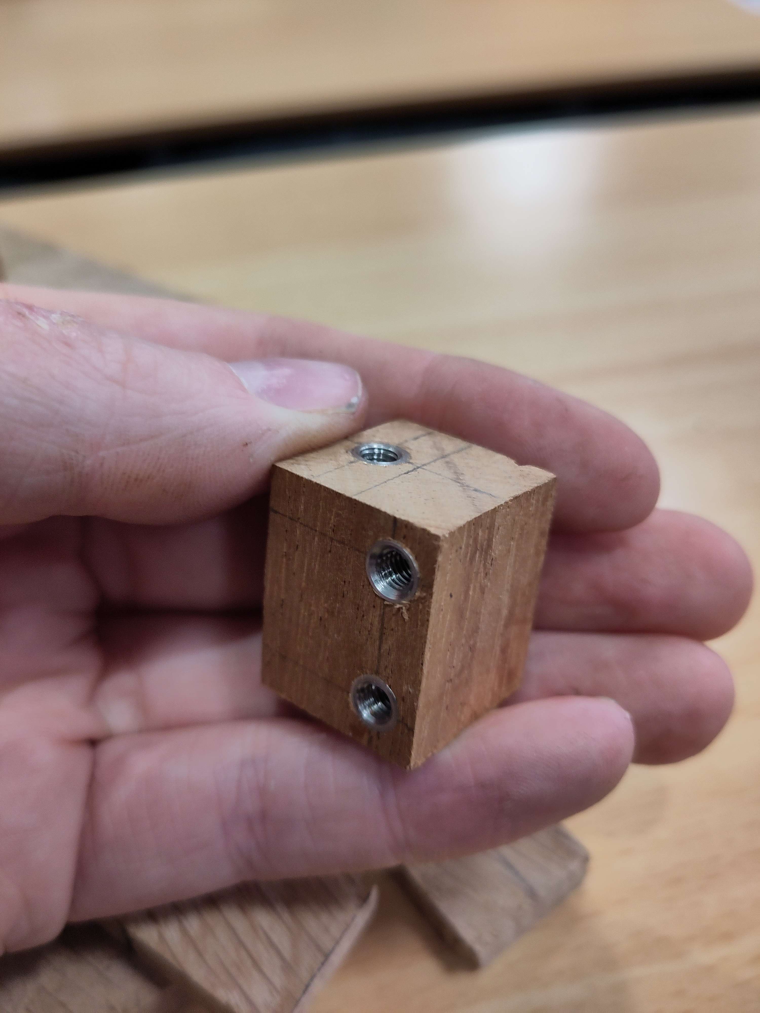 An image of some wooden blocks on wooden base-plates